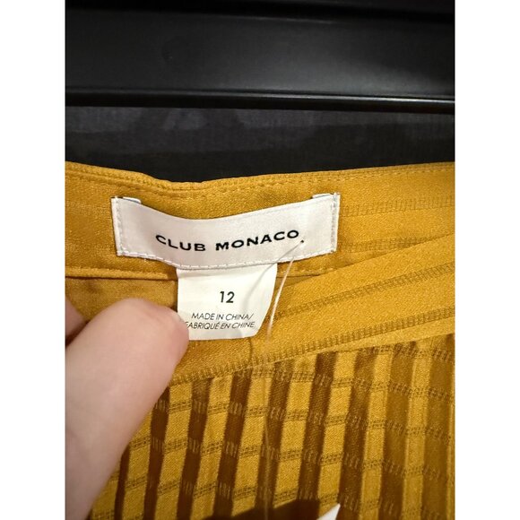 Club Monaco Gold Pleated Skirt Size 12 Elegant Design - Picture 3 of 5